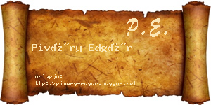 Piváry Edgár névjegykártya